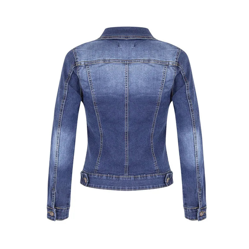 Women Long Sleeve Vintage Casual Jean Denim Jacket