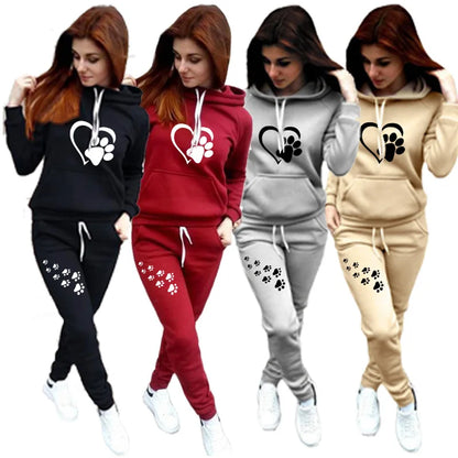 Womens Tracksuits Jogging Suits Sports Wear Fashion Hoodie Set  Hoodie+Sweatpants 2 pcs Trending Track suits