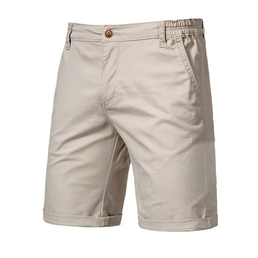 Men Cotton Shorts High Quality Casual Business Social Elastic Waist Shorts