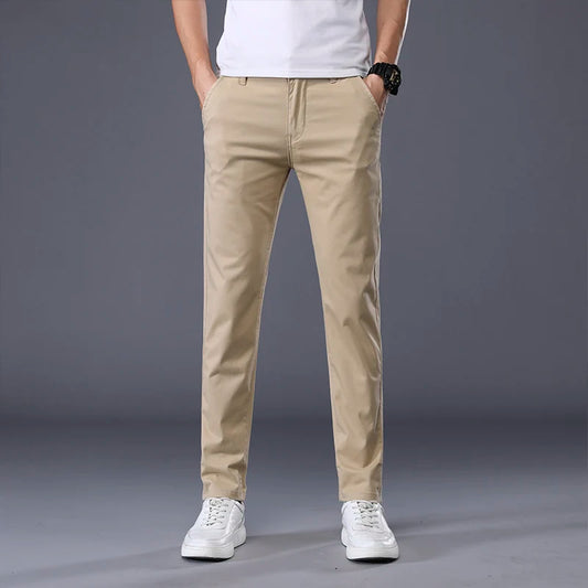 Men's Classic Thin Casual Pants Business Fashion Stretch Cotton Slim pants