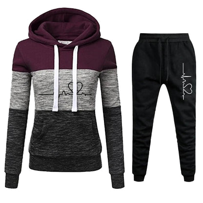 Women Hoodie Set Sportwear Suit Casual Jacket Sweatshirts and Pants 2 pcs Set Tracksuit