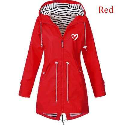 Women Outdoor Waterproof Rain Jacket Running Coat Jackets Climbing Hooded Sleeve Hooded Windbreaker Jacket