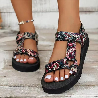 women Summer Flat Shoes Hemp Rope Set Foot Beach Sandals Outdoor