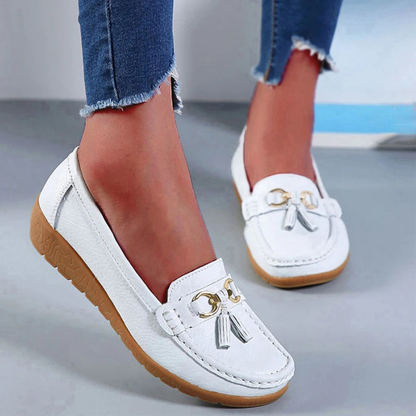 Women’s Casual Loafers - Soft Slip-On Sneakers with Low Heels