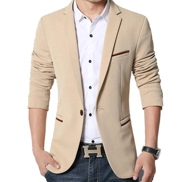 Men's Casual Slim Fit Blazer Single Breasted Suit Jacket