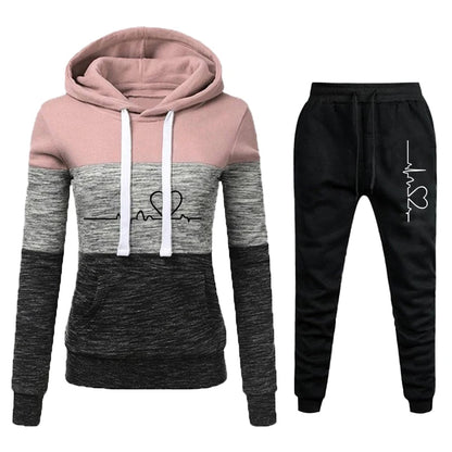 Women Hoodie Set Sportwear Suit Casual Jacket Sweatshirts and Pants 2 pcs Set Tracksuit