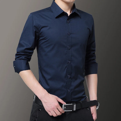 Men's Slim Long-sleeved Shirt Business Casual Shirt