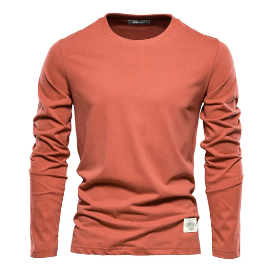 Men T shirt 100% Cotton Long Sleeve Casual T-shirts High Quality Male Tops.