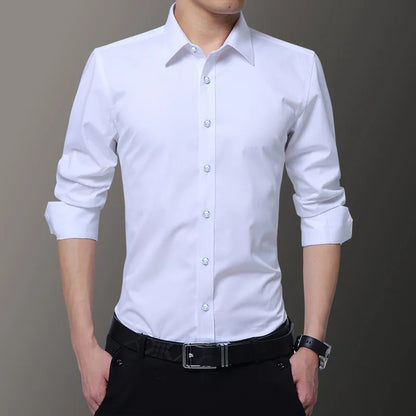 Men's Slim Long-sleeved Shirt Business Casual Shirt