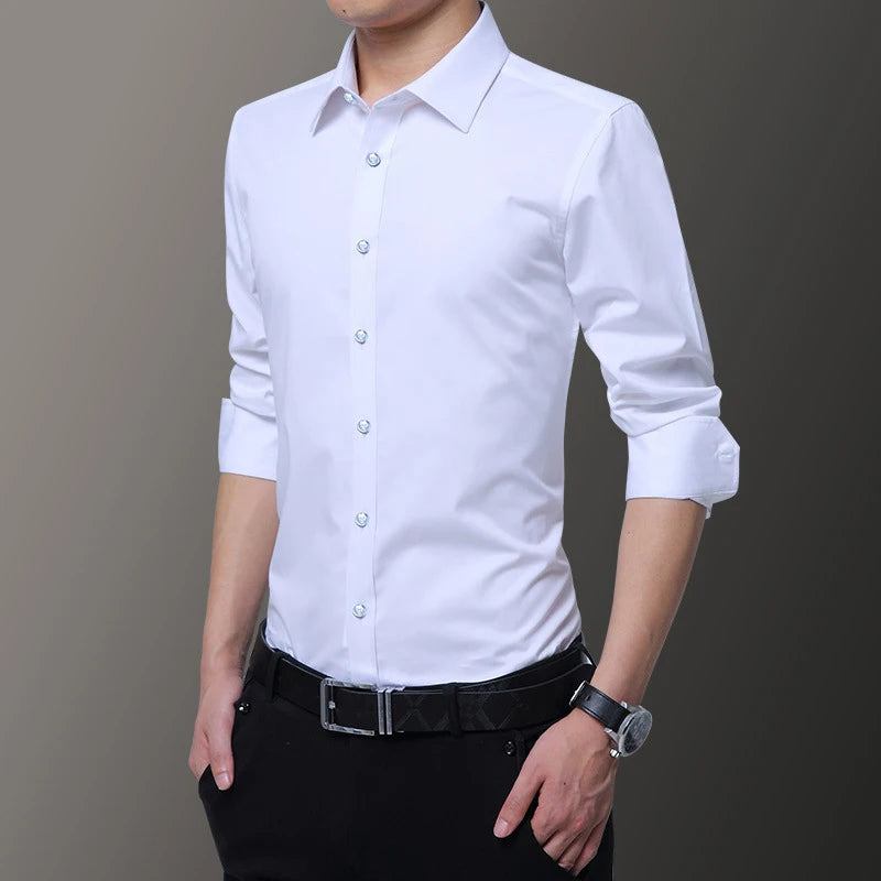 Men's Slim Long-sleeved Shirt Business Casual Shirt