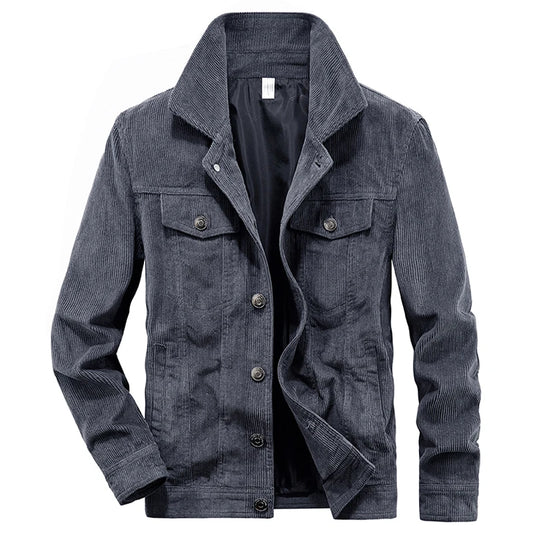 Men's Streetwear Motorcycle Corduroy Coats Windbreaker Multi-pocket Cotton Winter Jackets
