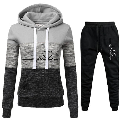 Women Hoodie Set Sportwear Suit Casual Jacket Sweatshirts and Pants 2 pcs Set Tracksuit