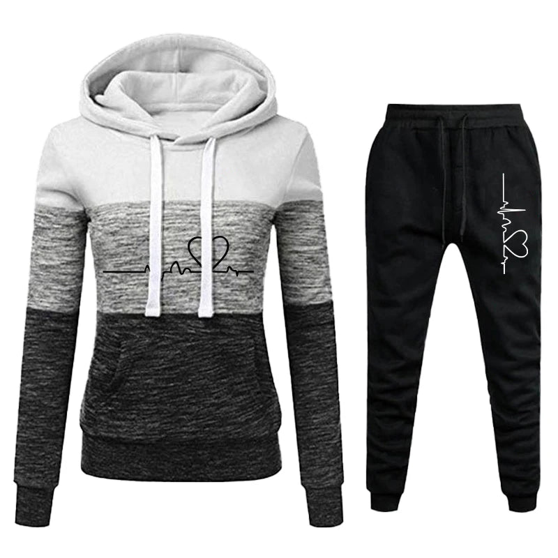 Women Hoodie Set Sportwear Suit Casual Jacket Sweatshirts and Pants 2 pcs Set Tracksuit