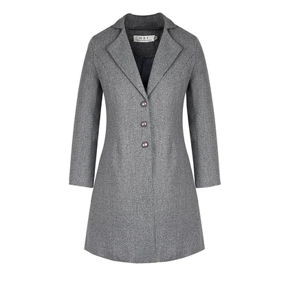 Women's Coat Long Jacket Elegant Slim Woolen Jacket