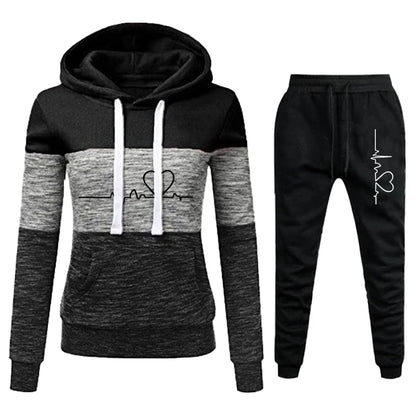 Women Hoodie Set Sportwear Suit Casual Jacket Sweatshirts and Pants 2 pcs Set Tracksuit